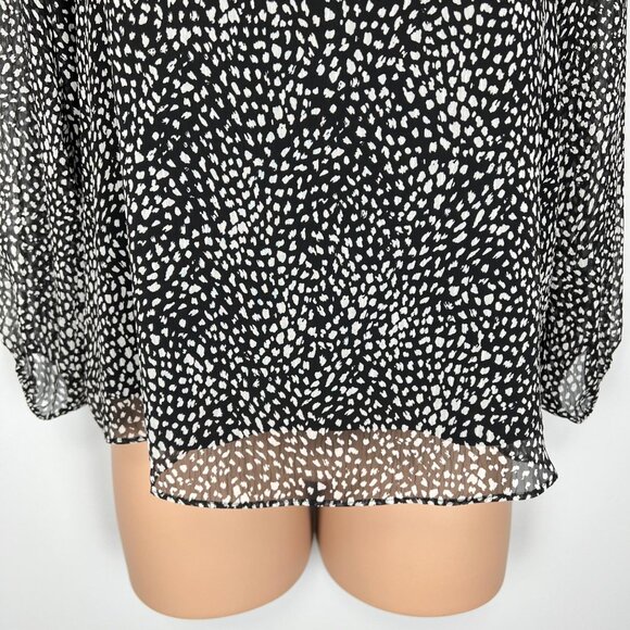 INC International Concepts Womens Cold Shoulder Rosette Blouse Black size Large - Picture 4 of 12